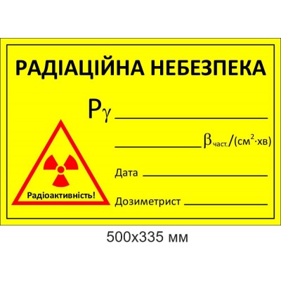 Табличка радиационная опасность